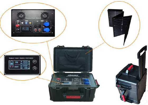分野の救助の地質調査のためのIEC62133スーツケースのサイズの力電池のパックの李太陽携帯用イオンNMC 1500Wh